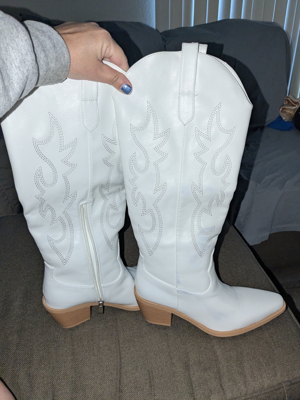 Amazon White Women's Over-the-Knee Western Boots